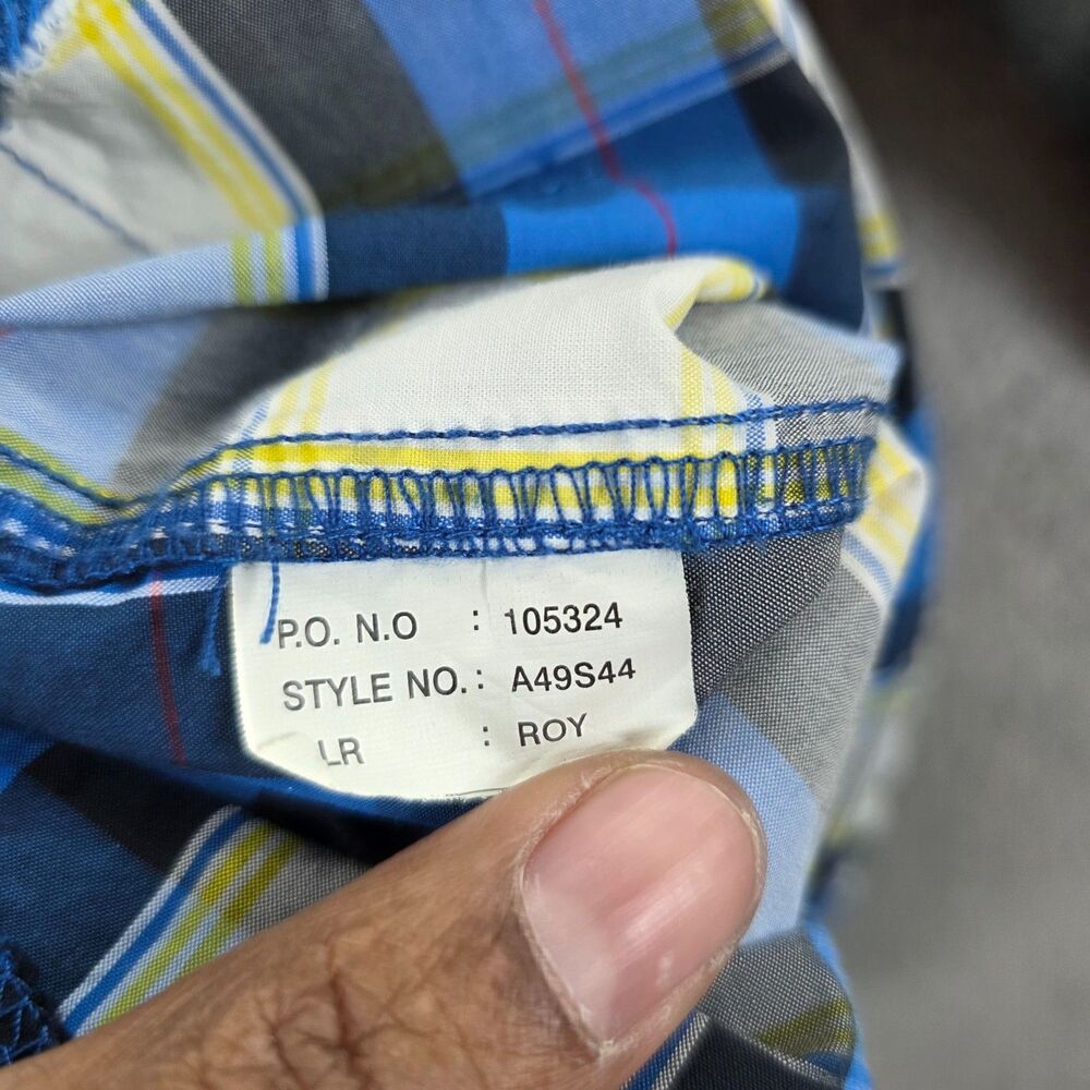 Akademiks Shirt Men's Plaid Blue White Button Up Long Sleeve AKDMKS Size 2XL - Picture 6 of 13